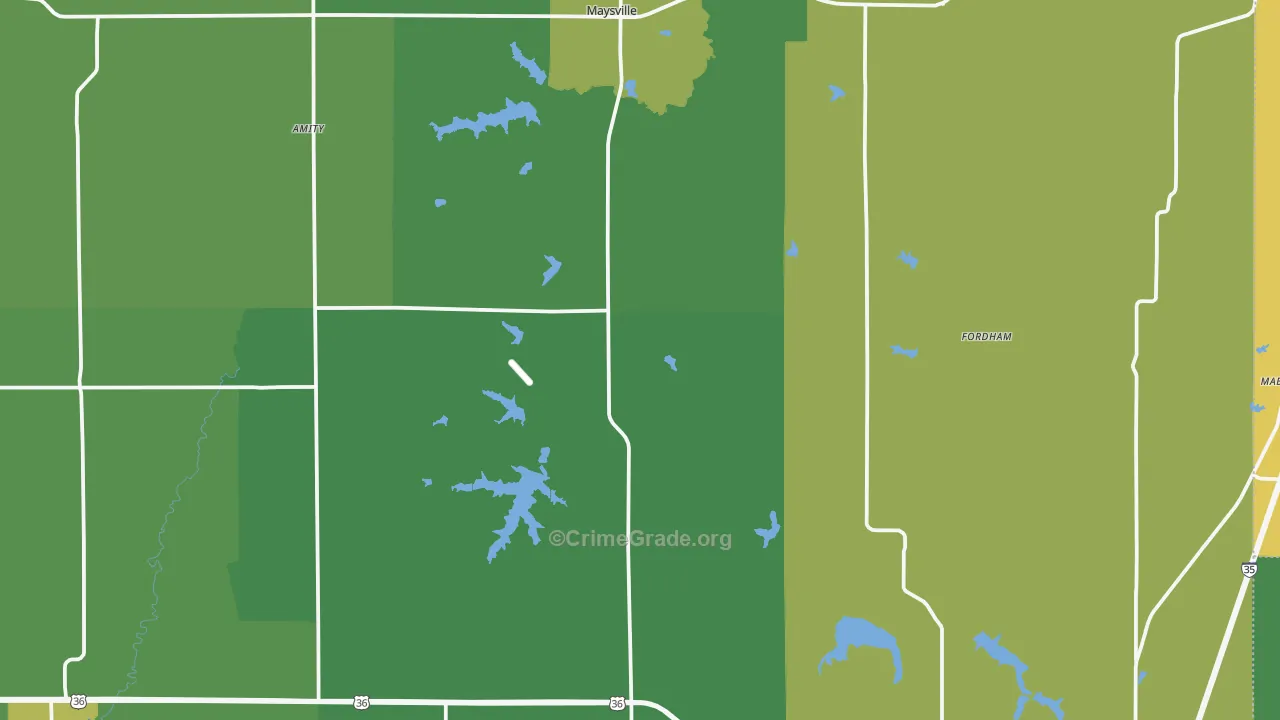 DeKalb County, MO Map of Vehicle Theft Rates