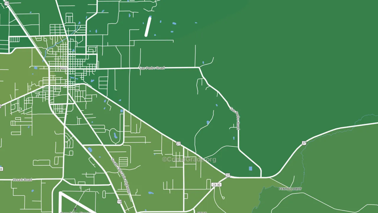 Dekle Beach, FL Map of Vehicle Theft Rates