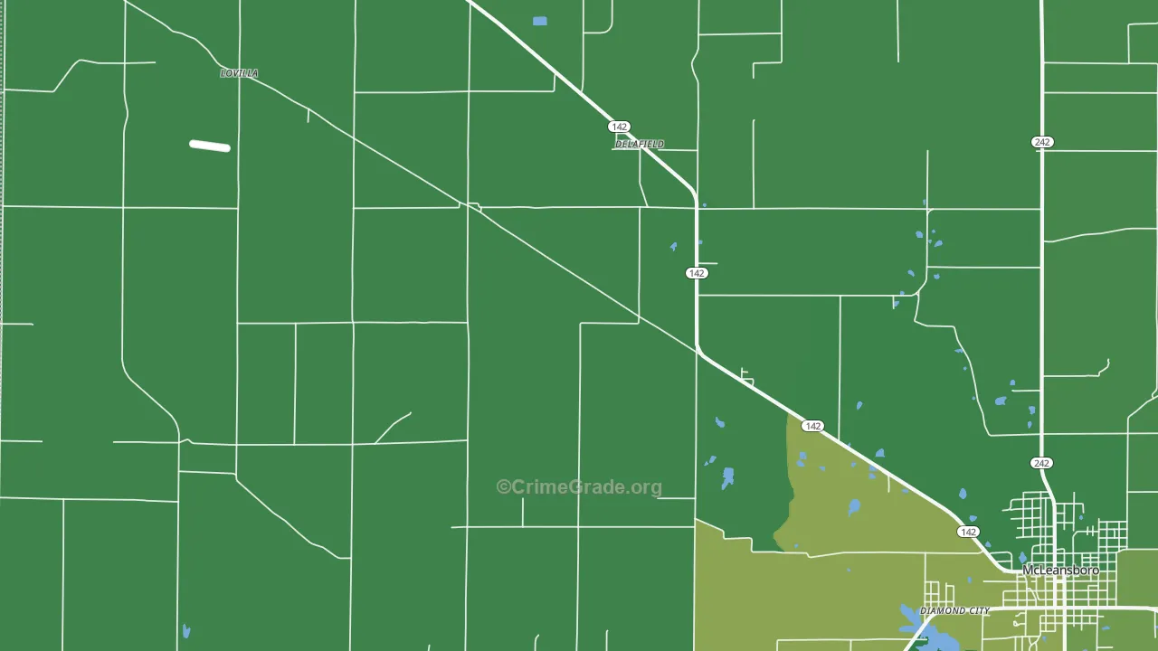 Delafield, IL Map of Vehicle Theft Rates