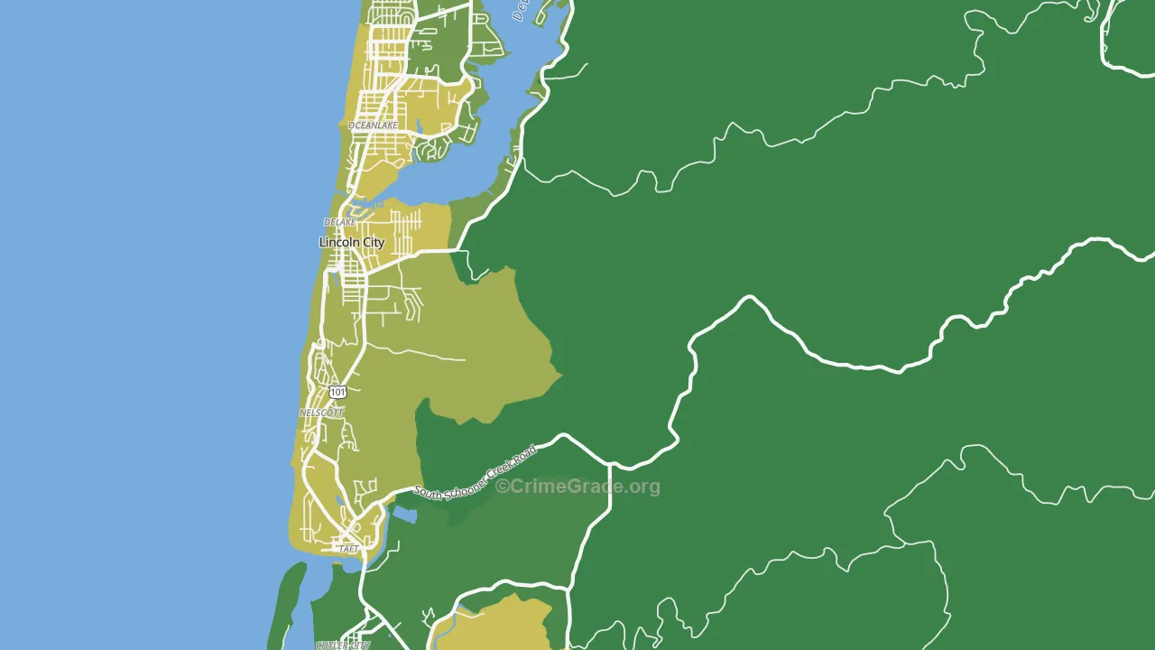 DeLake, OR Map of Vehicle Theft Rates