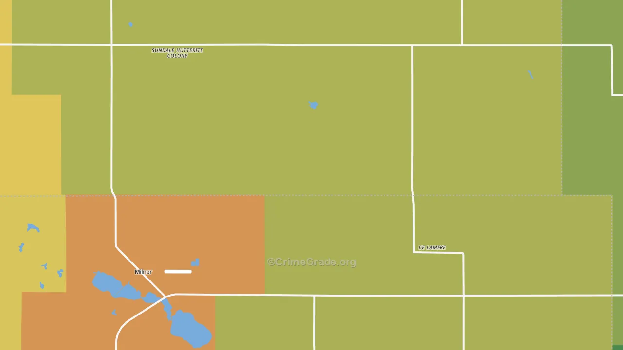 DeLamere, ND Map of Vehicle Theft Rates