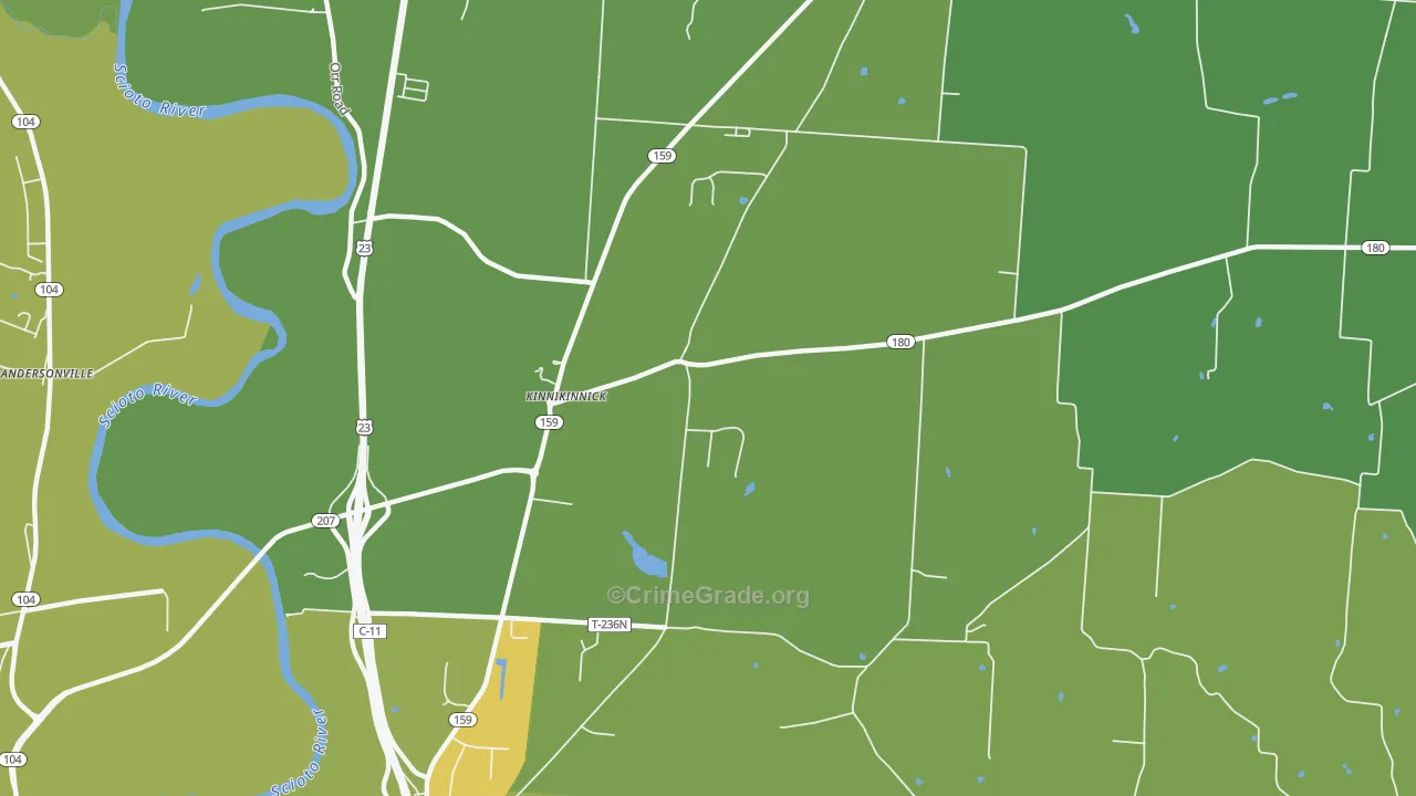 Delano, OH Map of Vehicle Theft Rates