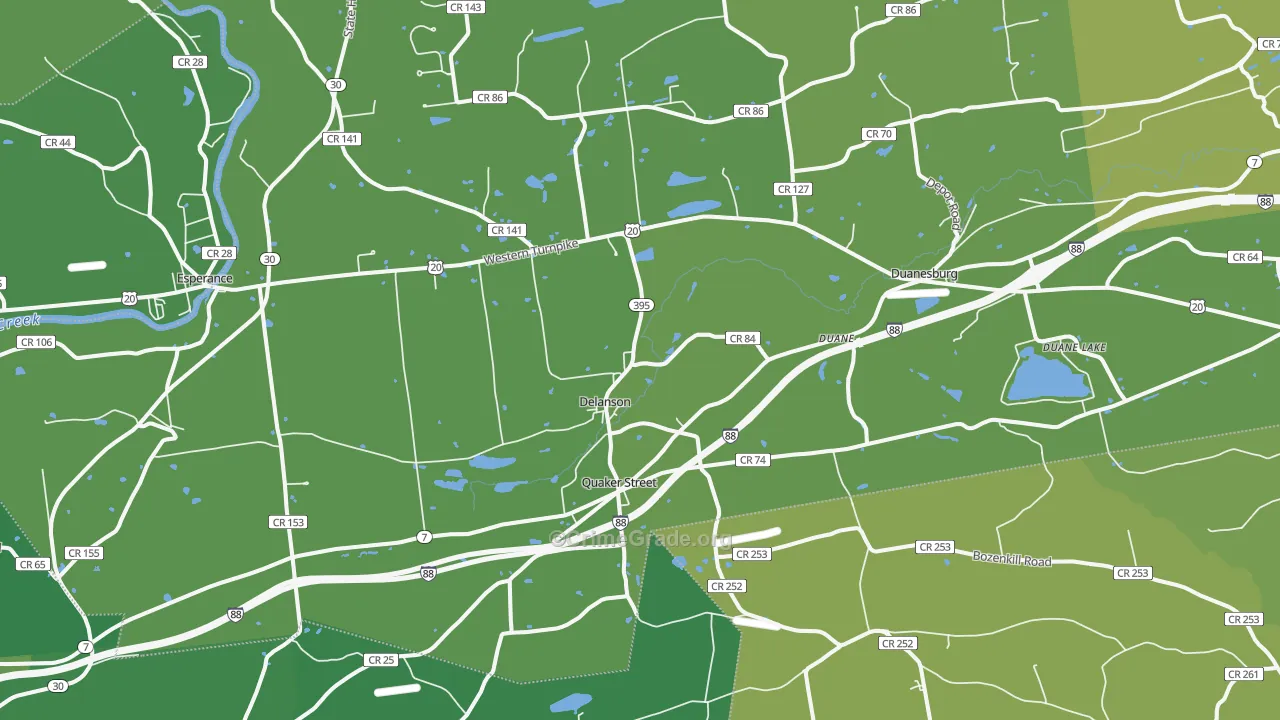 Delanson, NY Map of Vehicle Theft Rates