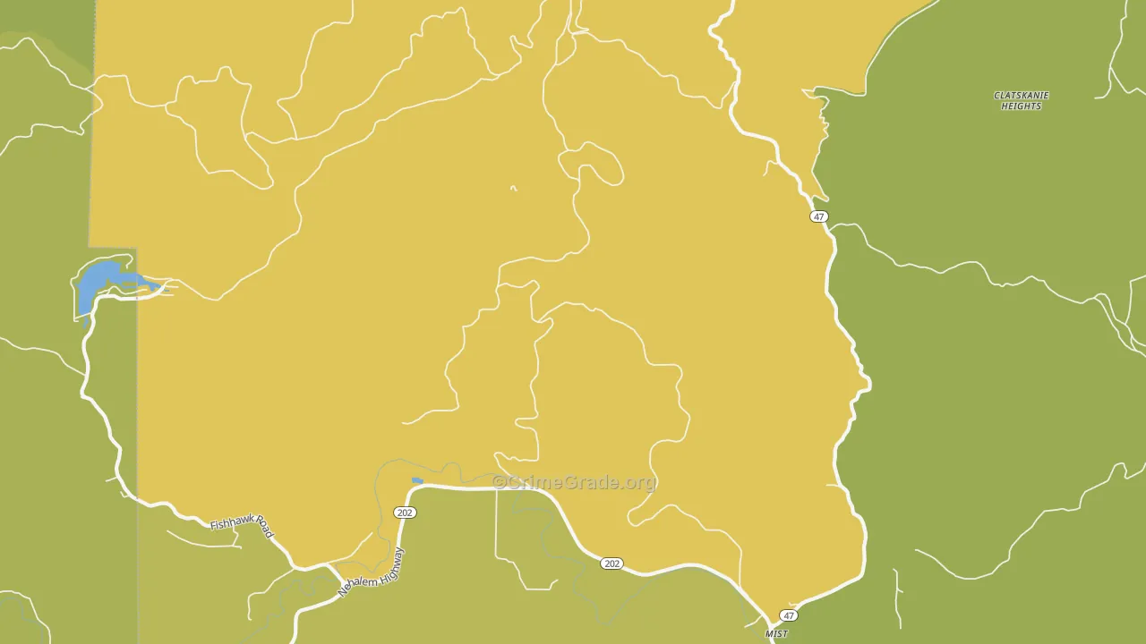 DeLena, OR Map of Vehicle Theft Rates
