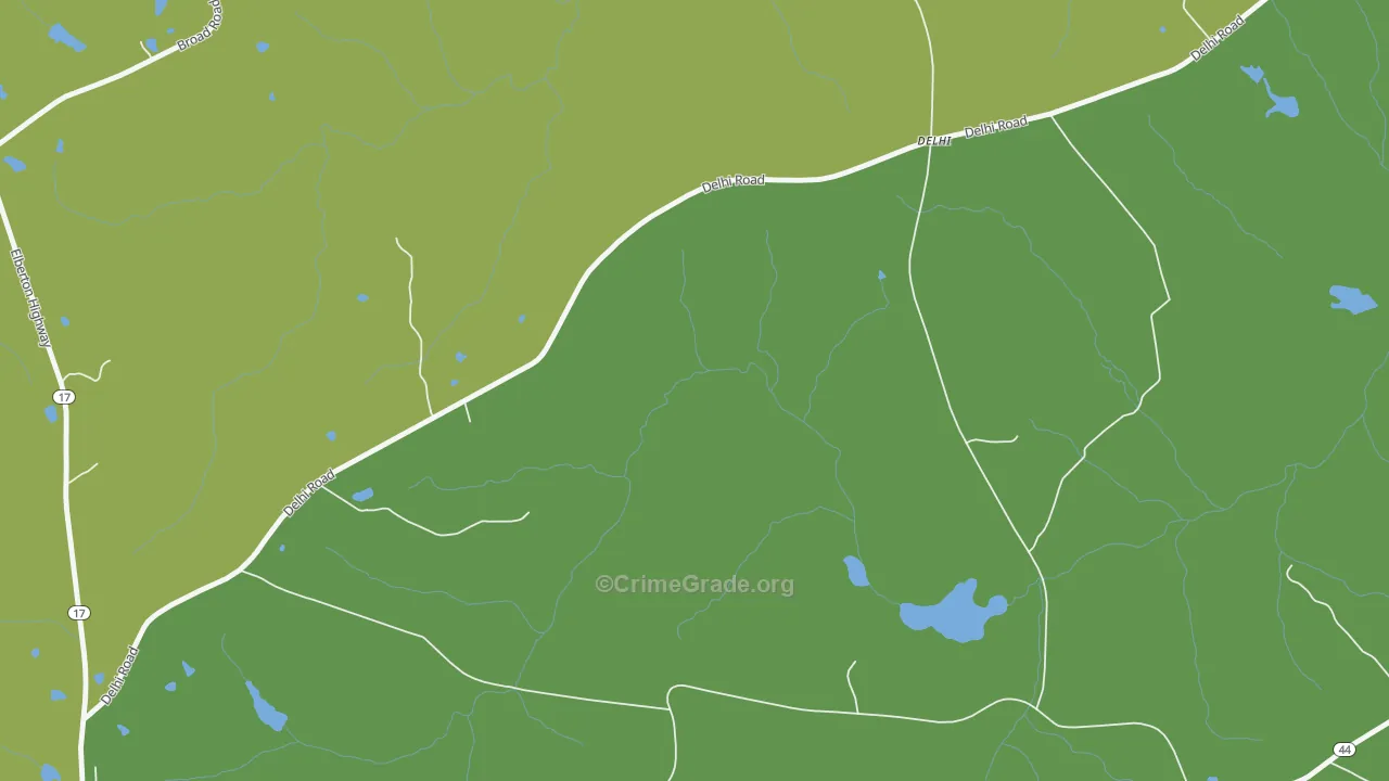 Delhi, GA Map of Vehicle Theft Rates