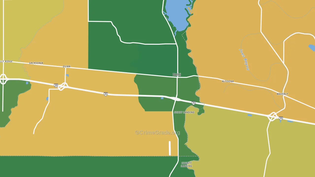 Delhi, LA Map of Vehicle Theft Rates