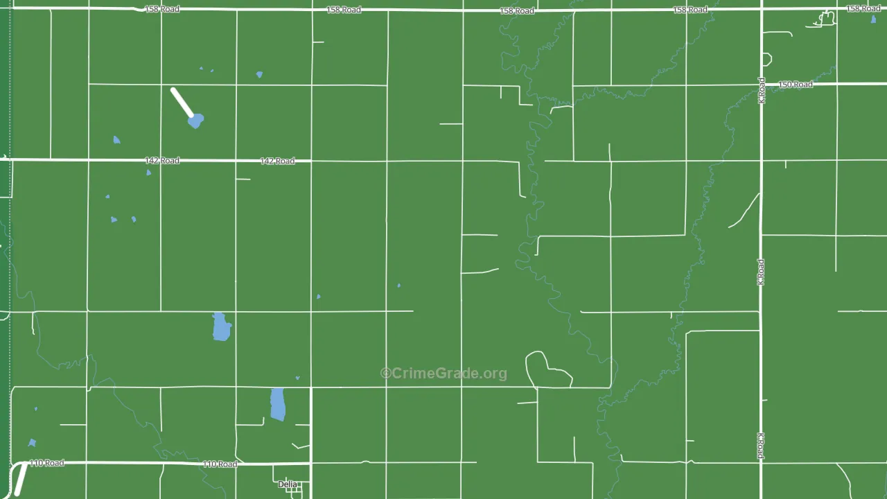Delia, KS Map of Vehicle Theft Rates