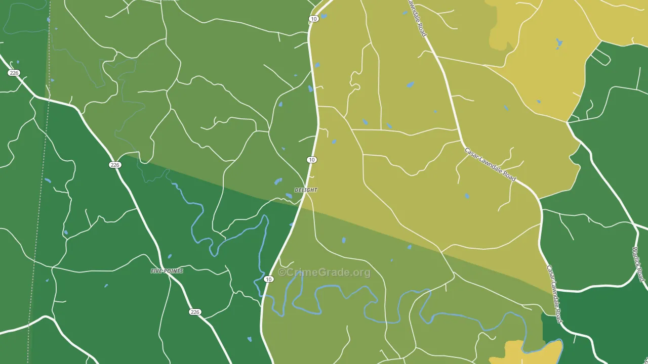 Delight, NC Map of Vehicle Theft Rates