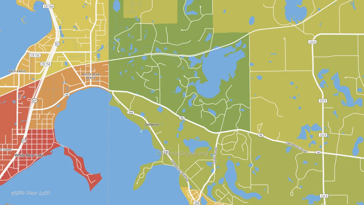 Dellwood, MN Map of Vehicle Theft Rates