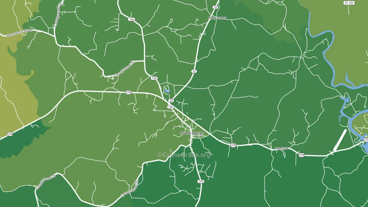 Delmar, AL Map of Vehicle Theft Rates