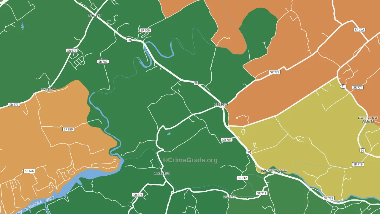 Delmar, VA Map of Vehicle Theft Rates