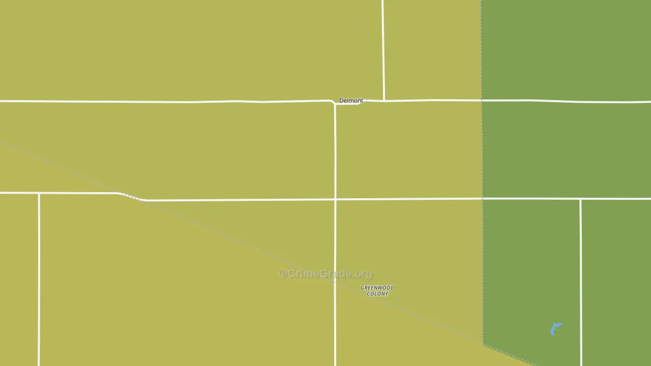 Delmont, SD Map of Vehicle Theft Rates