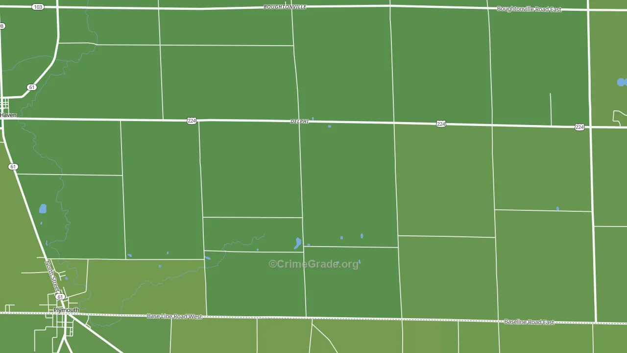 Delphi, OH Map of Vehicle Theft Rates