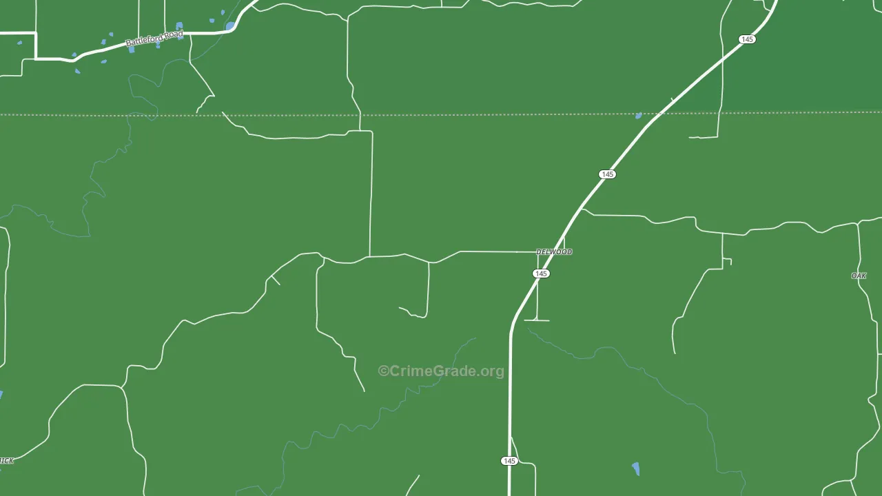 Delwood, IL Map of Vehicle Theft Rates