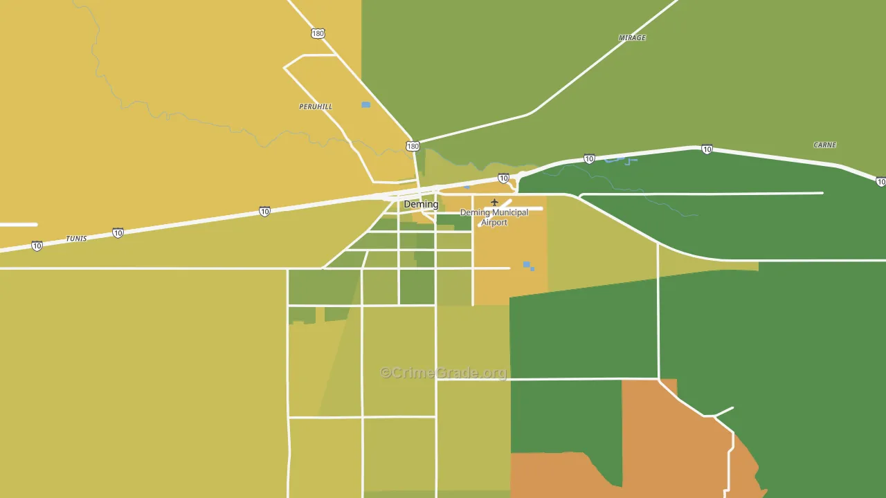 Deming, NM Map of Vehicle Theft Rates