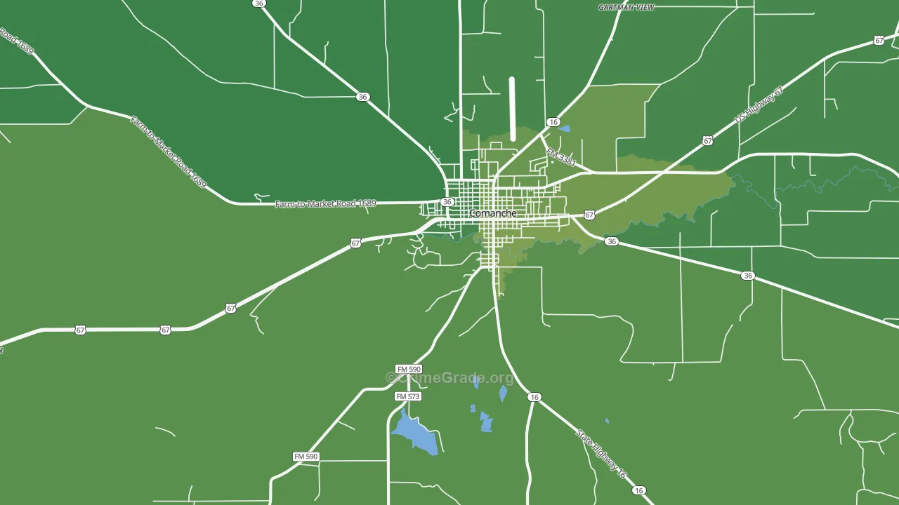 Democrat, TX Map of Vehicle Theft Rates