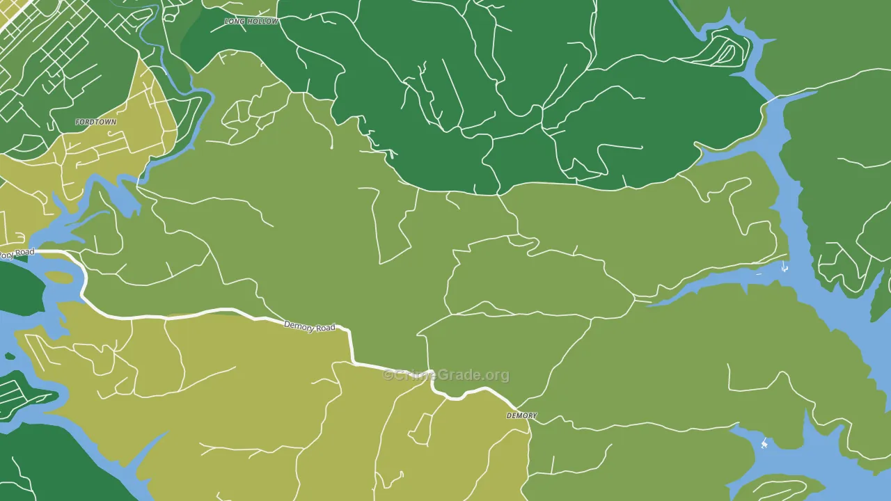 DeMory, TN Map of Vehicle Theft Rates
