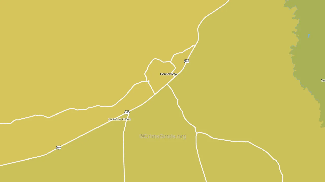 Dennehotso, AZ Map of Vehicle Theft Rates