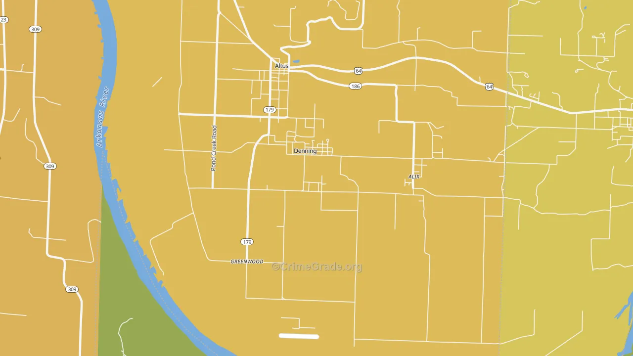Denning, AR Map of Vehicle Theft Rates
