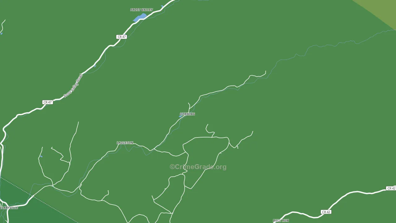 Denning, NY Map of Vehicle Theft Rates