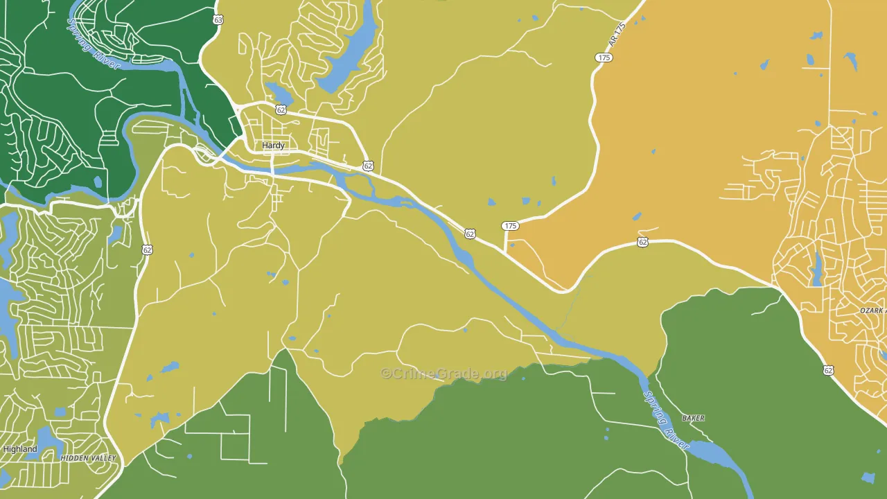 Dennison Heights, AR Map of Vehicle Theft Rates