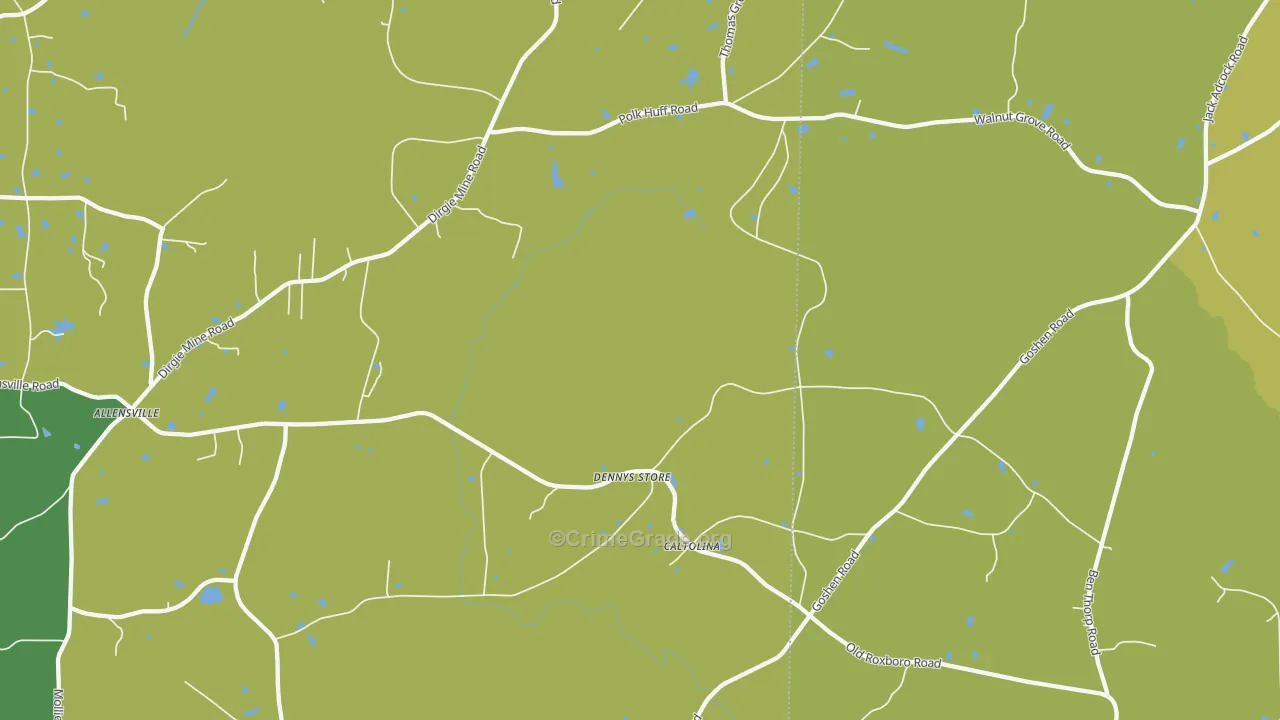 Denny Store, NC Map of Vehicle Theft Rates