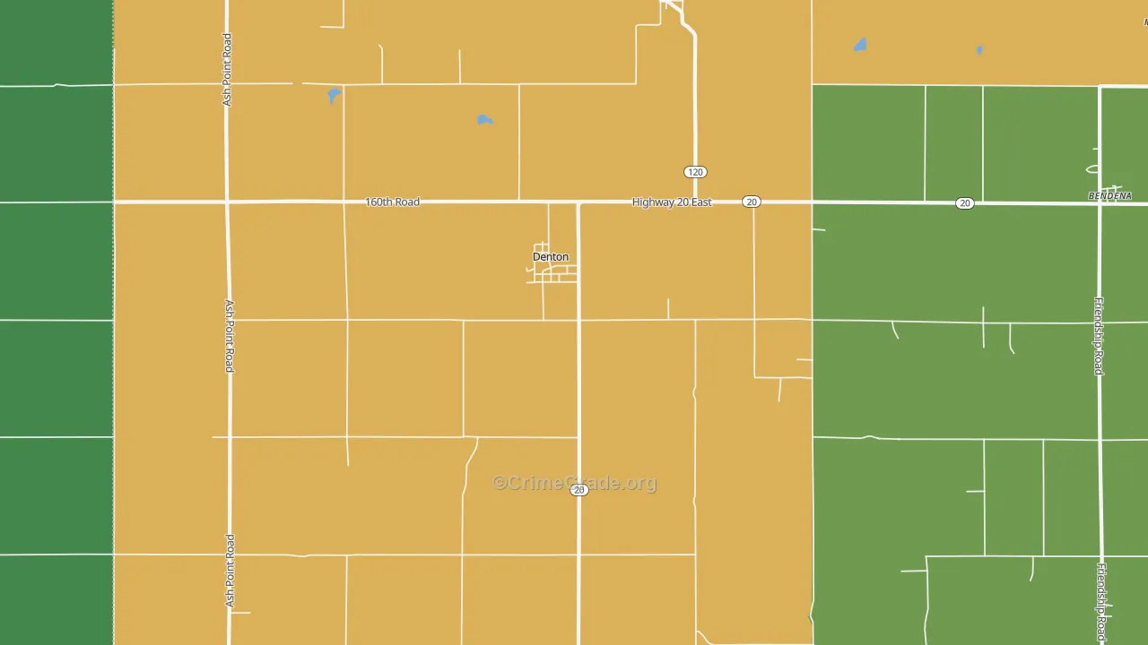 Denton, KS Map of Vehicle Theft Rates