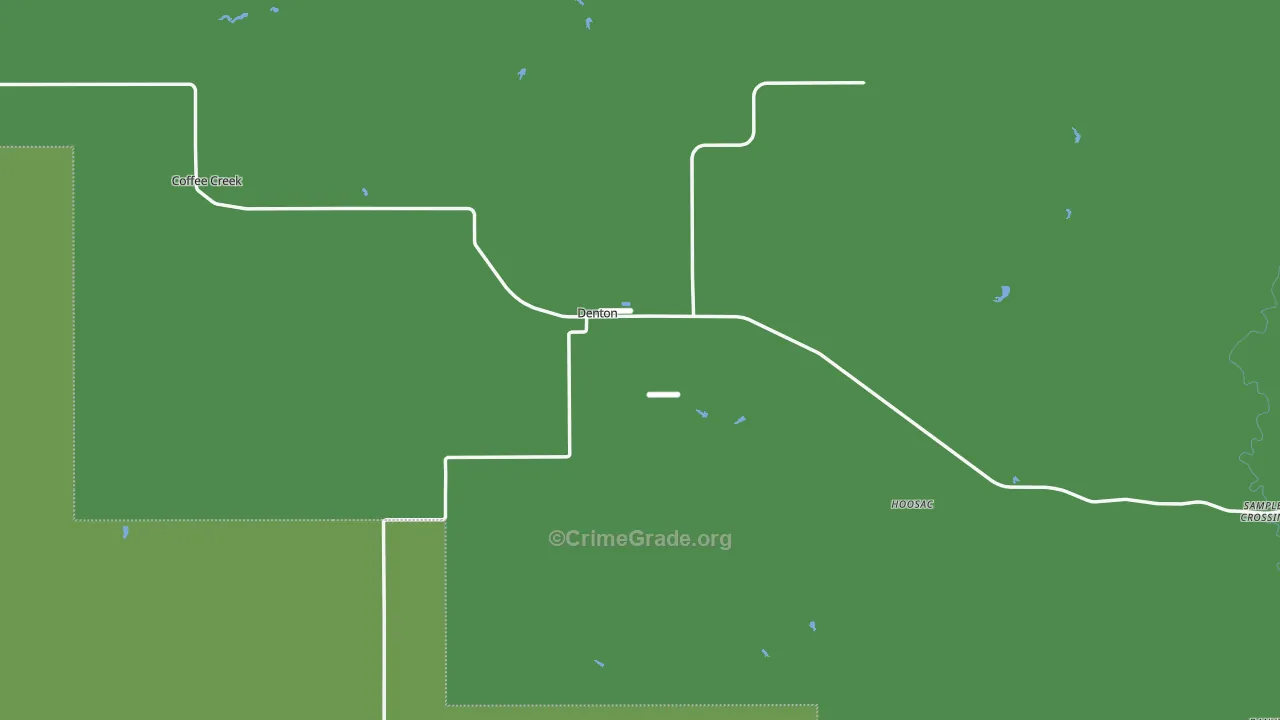 Denton, MT Map of Vehicle Theft Rates