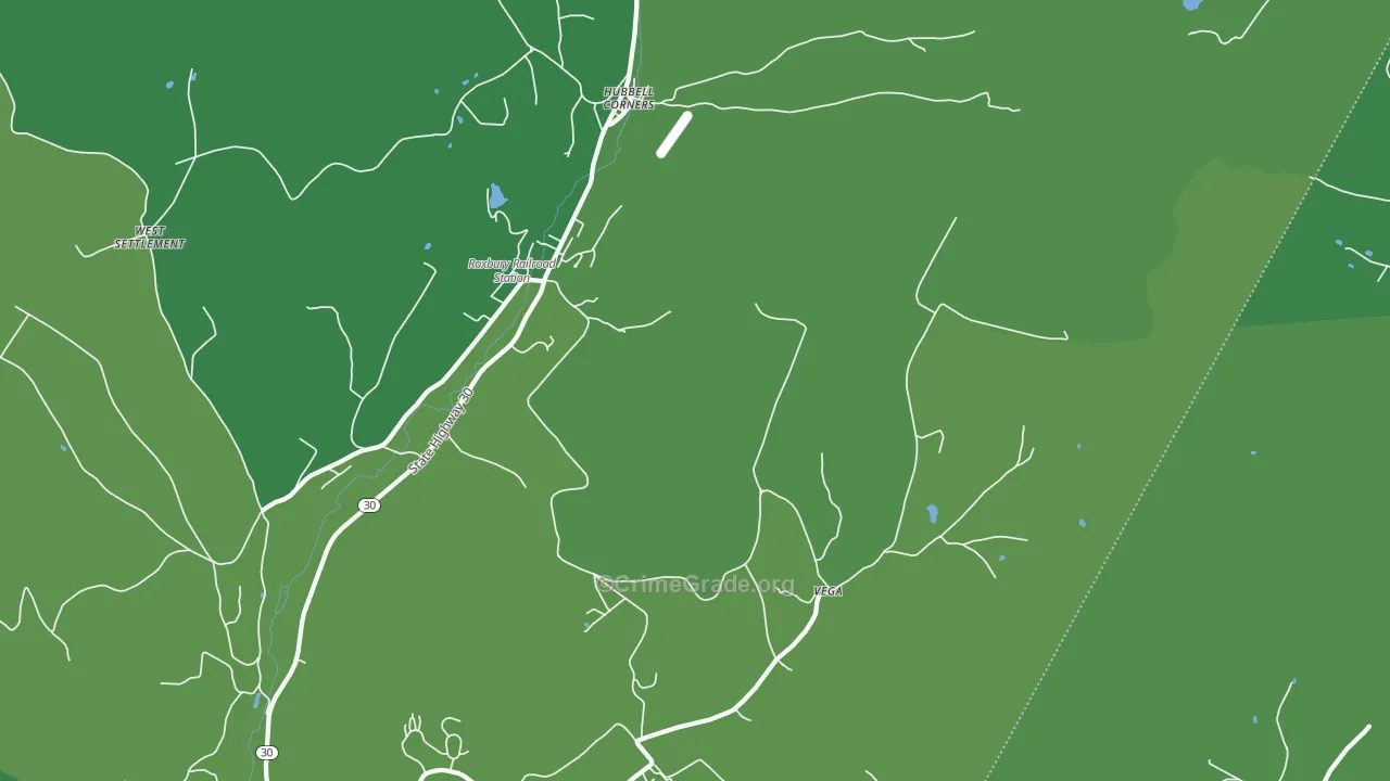 Denver, NY Map of Vehicle Theft Rates