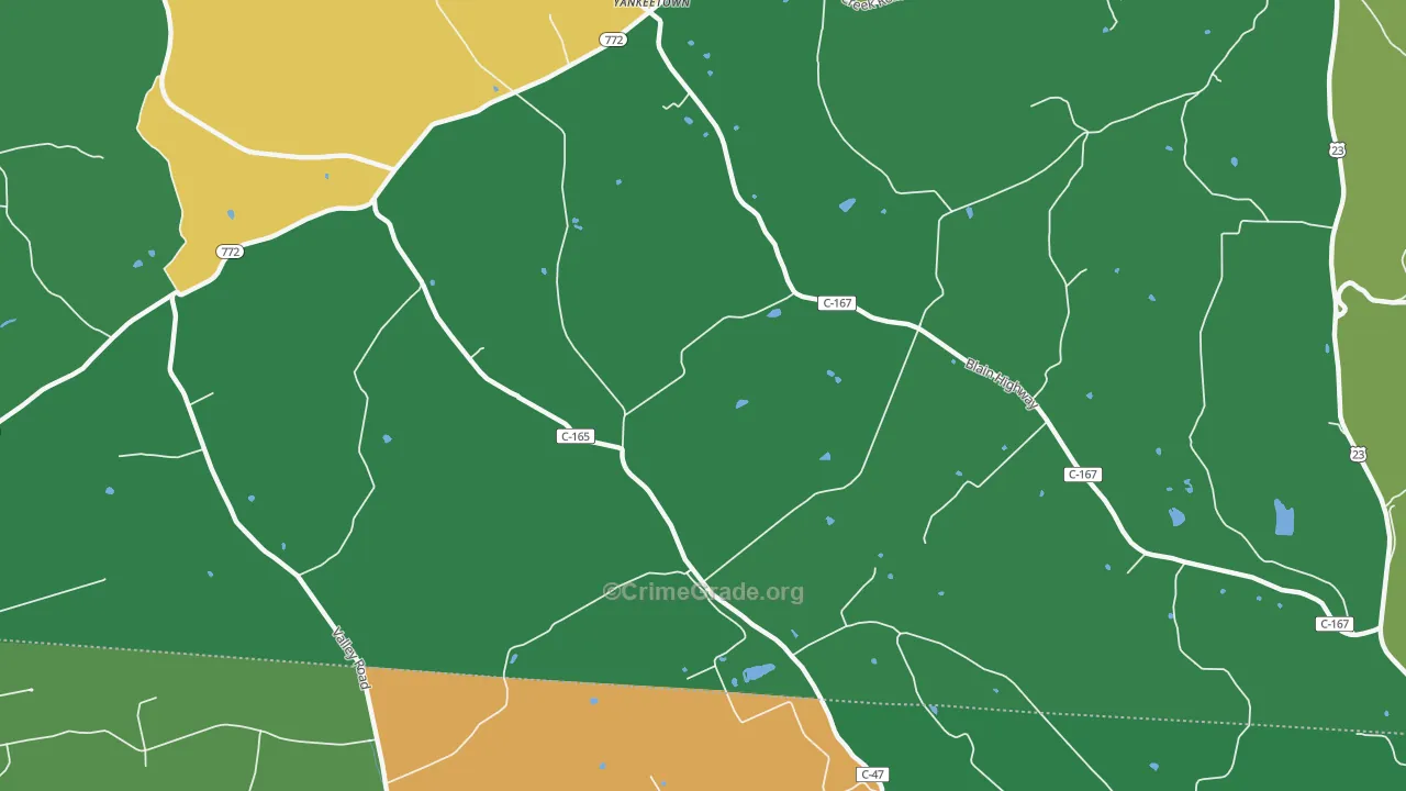 Denver, OH Map of Vehicle Theft Rates