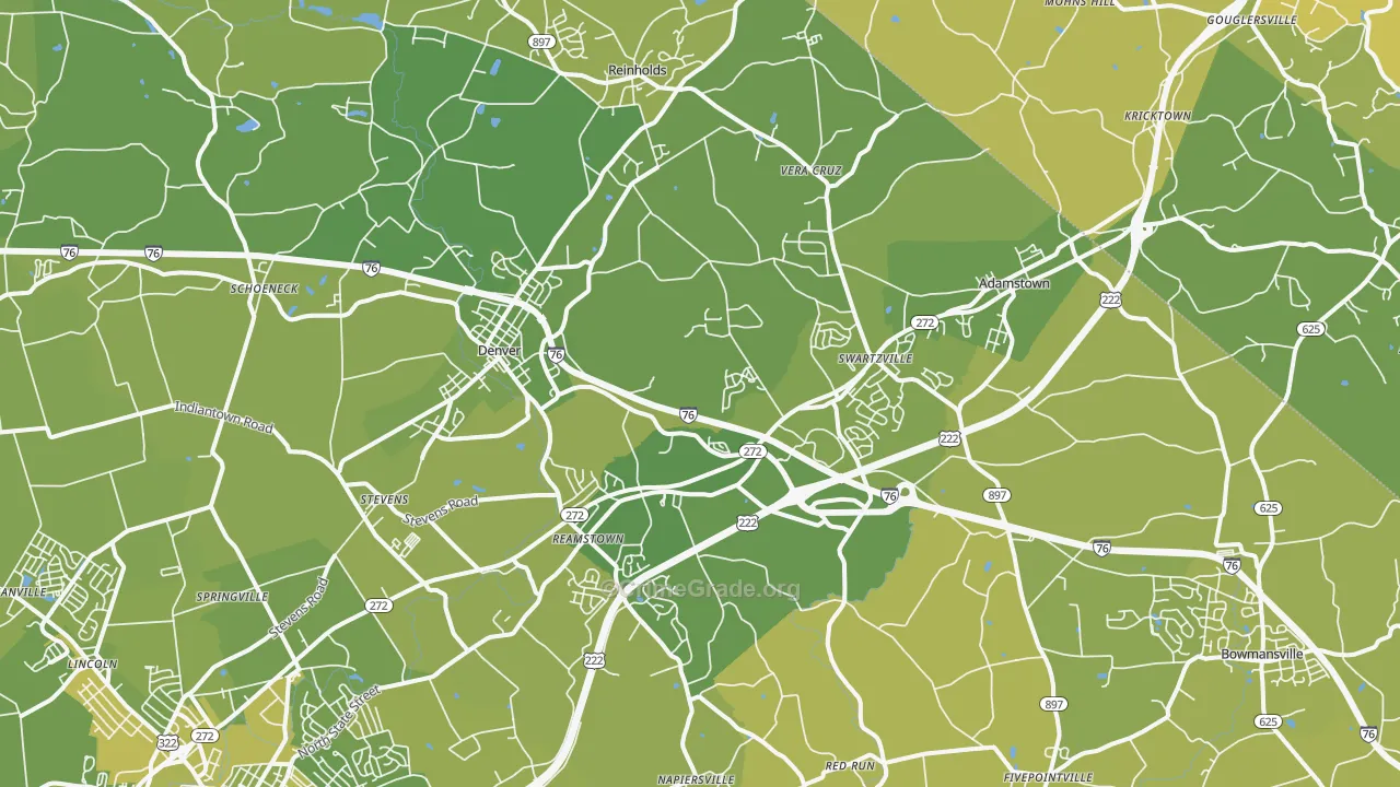 Denver, PA Map of Vehicle Theft Rates