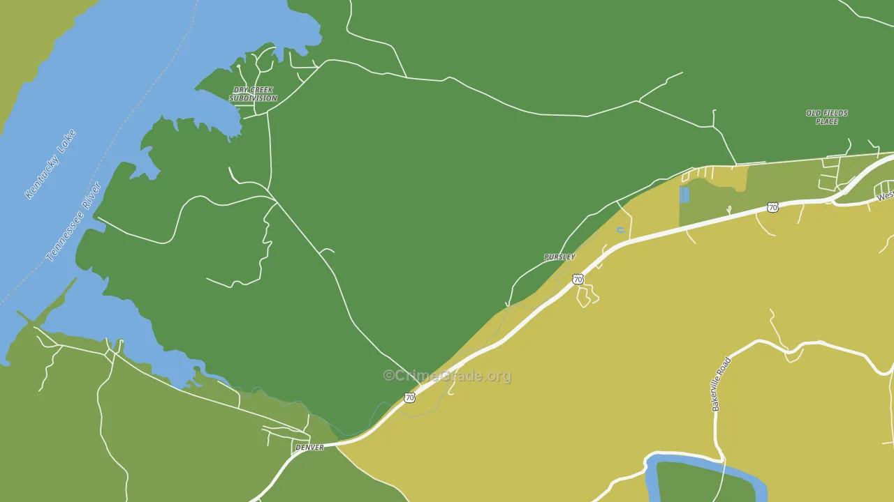 Denver, TN Map of Vehicle Theft Rates