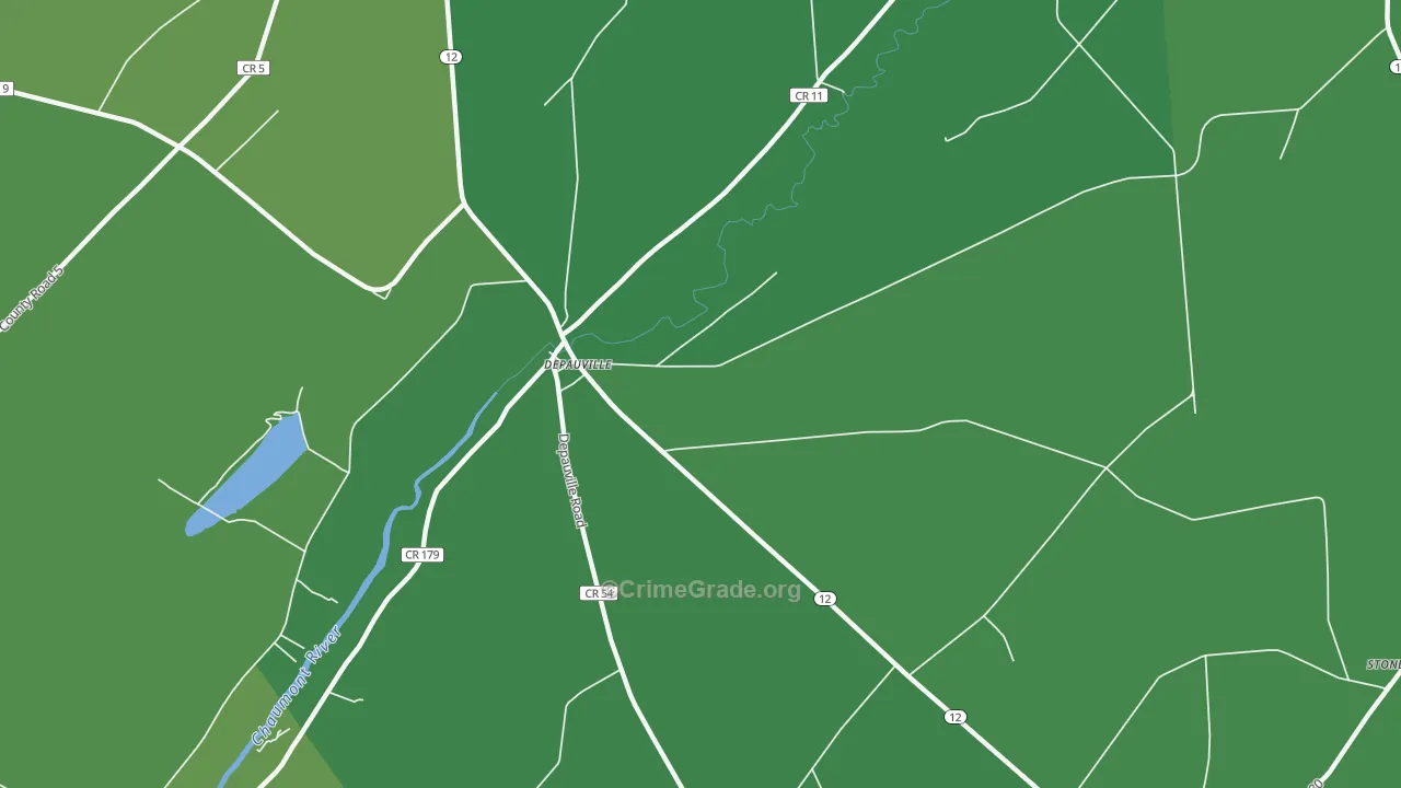 Depauville, NY Map of Vehicle Theft Rates
