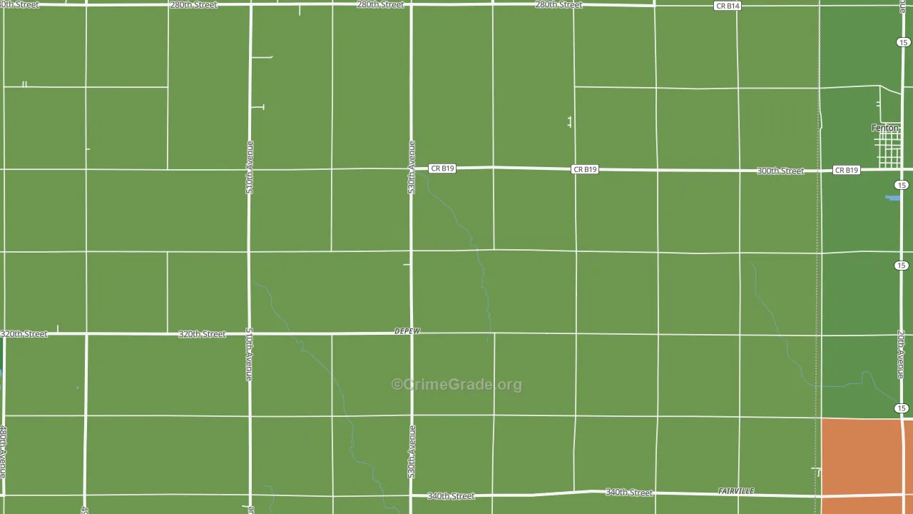 DePew, IA Map of Vehicle Theft Rates