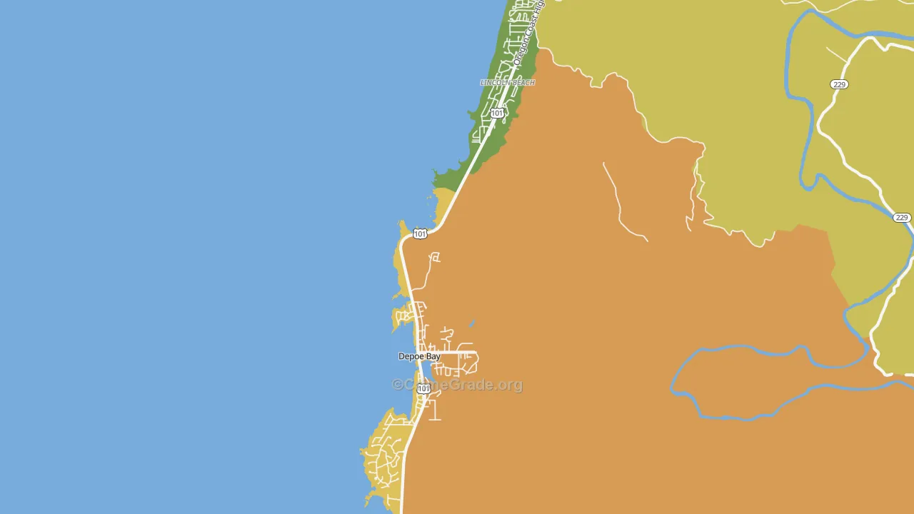 Depoe Bay, OR Map of Vehicle Theft Rates