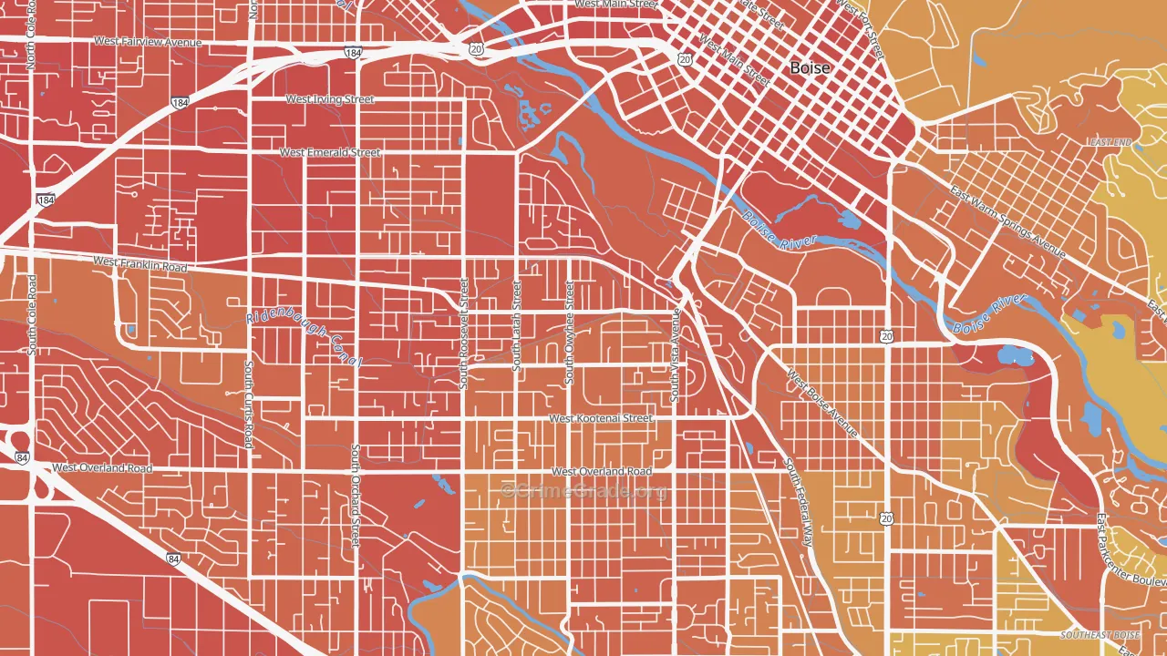 Depot Bench, Boise, ID Map of Vehicle Theft Rates
