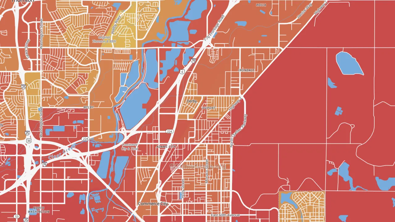 Derby, CO Map of Vehicle Theft Rates