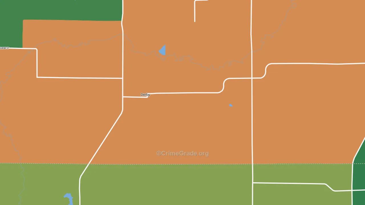 Derby, IA Map of Vehicle Theft Rates