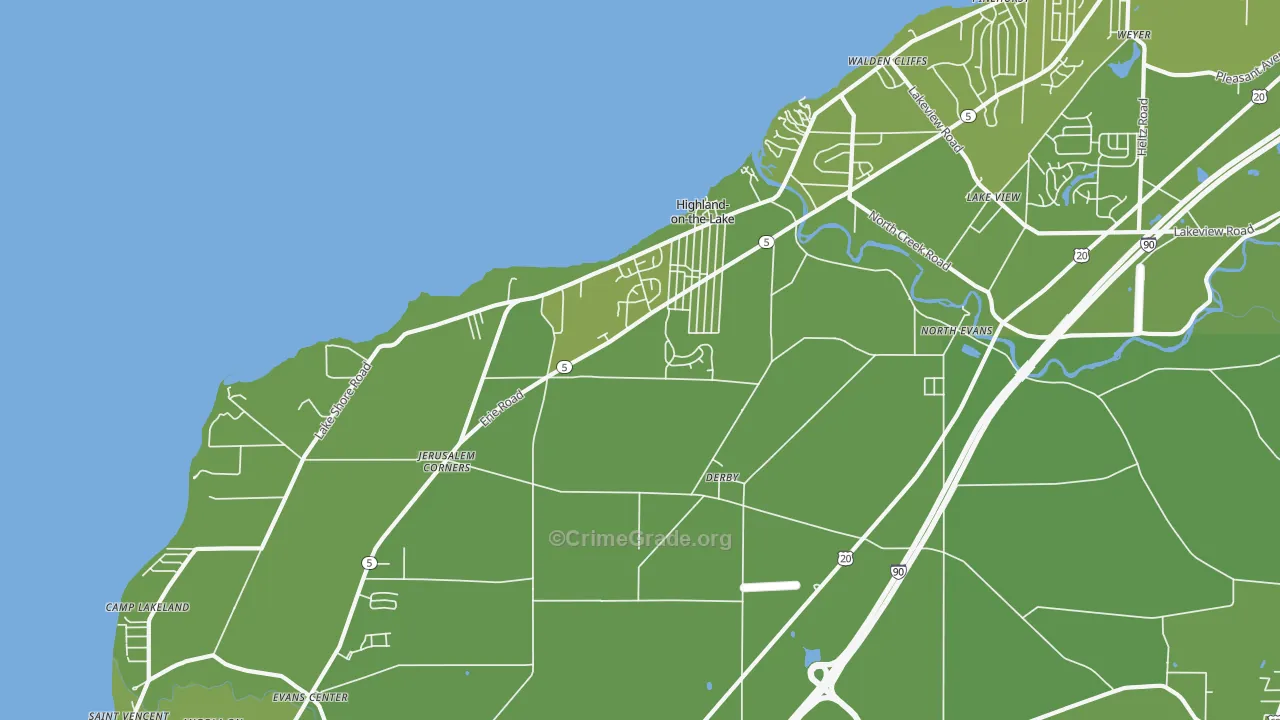 Derby, NY Map of Vehicle Theft Rates