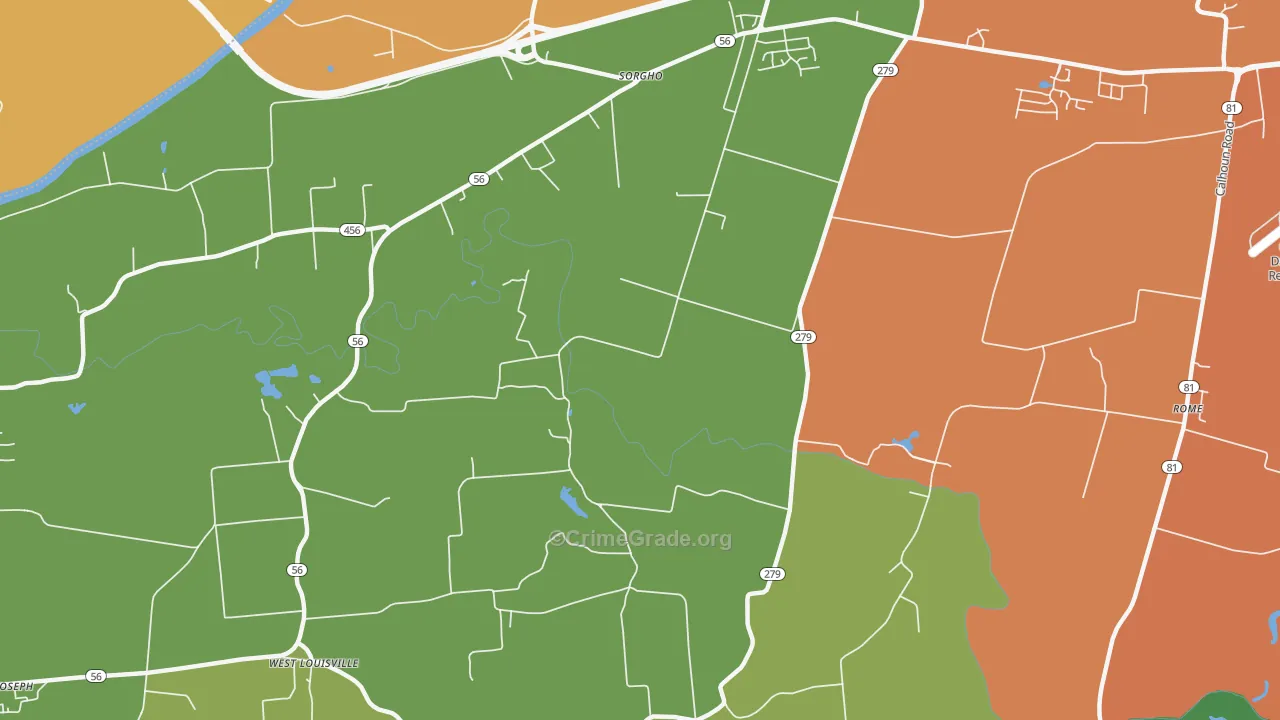 Dermont, KY Map of Vehicle Theft Rates