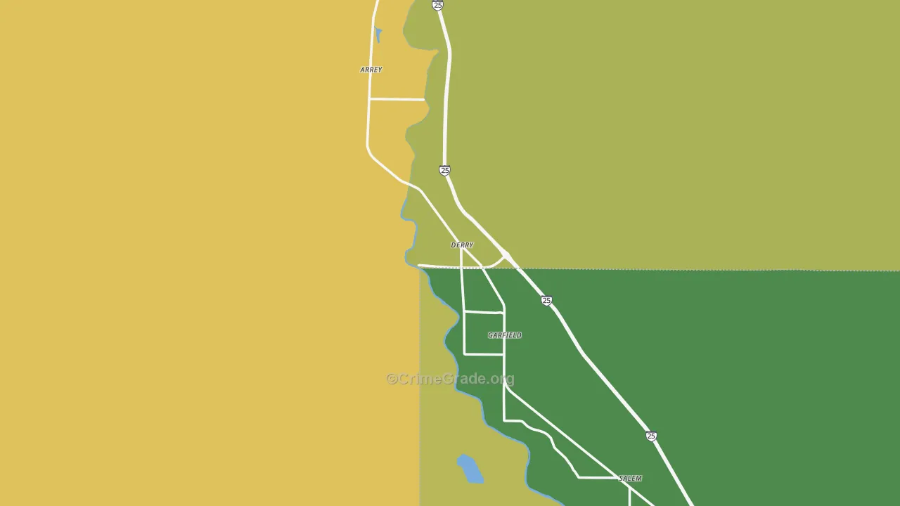 Derry, NM Map of Vehicle Theft Rates