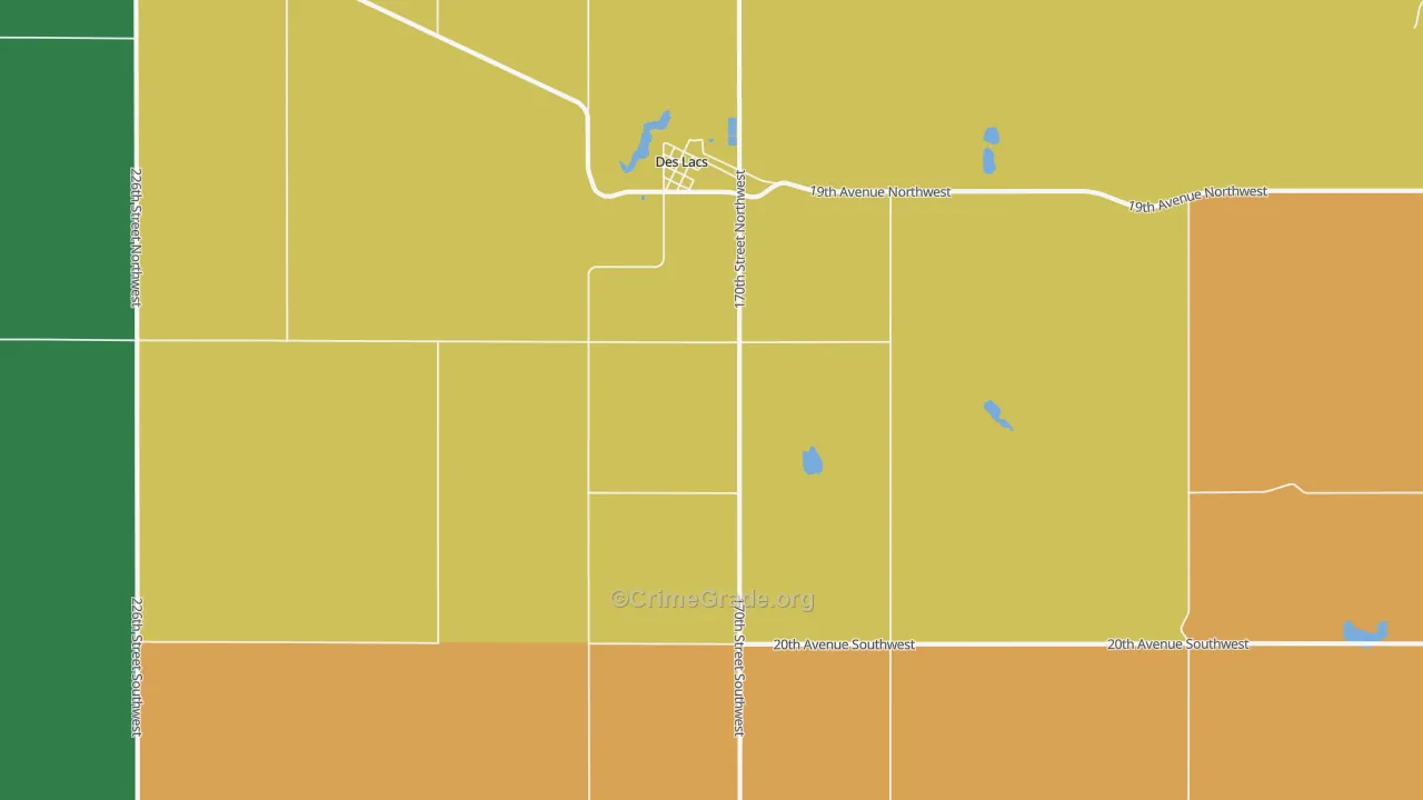 Des Lacs, ND Map of Vehicle Theft Rates