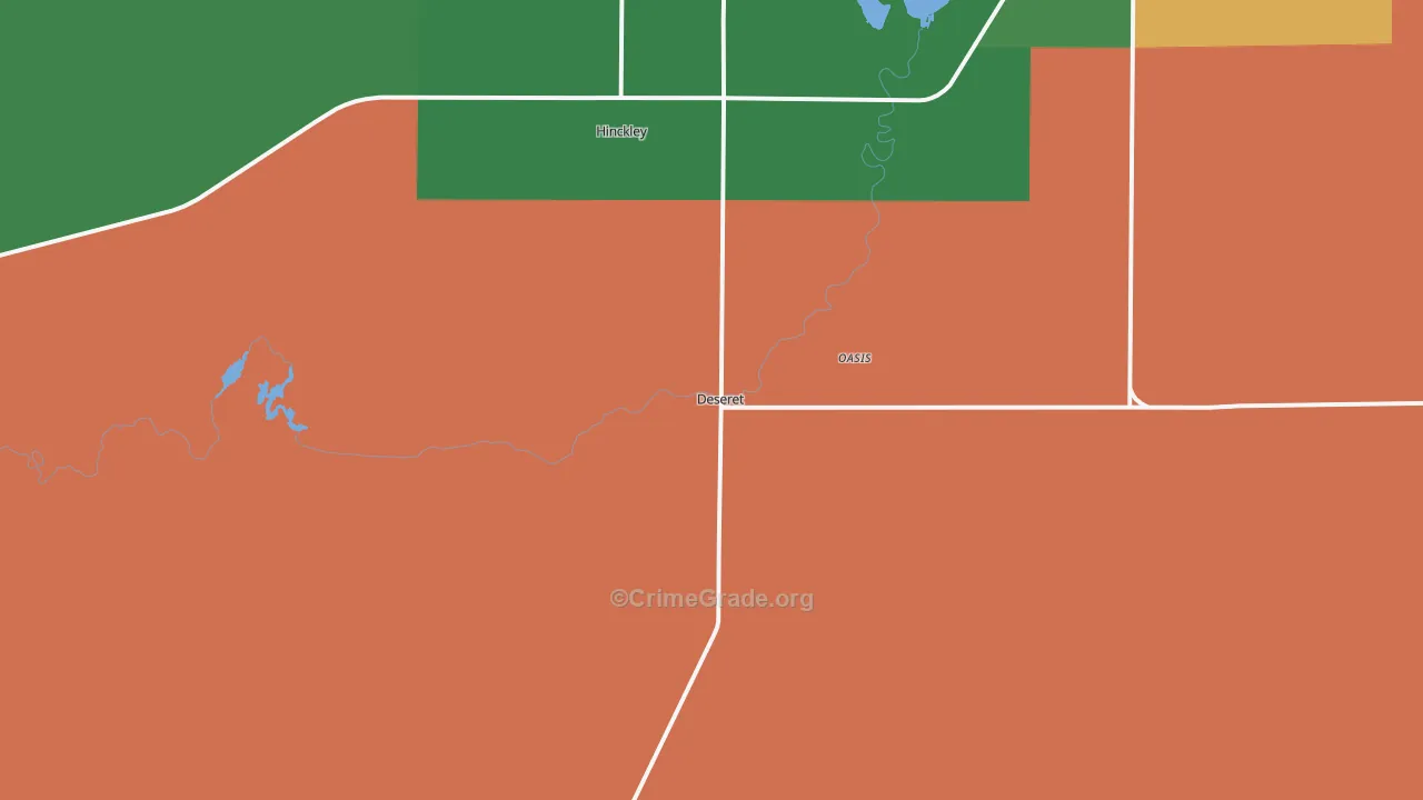 Deseret, UT Map of Vehicle Theft Rates