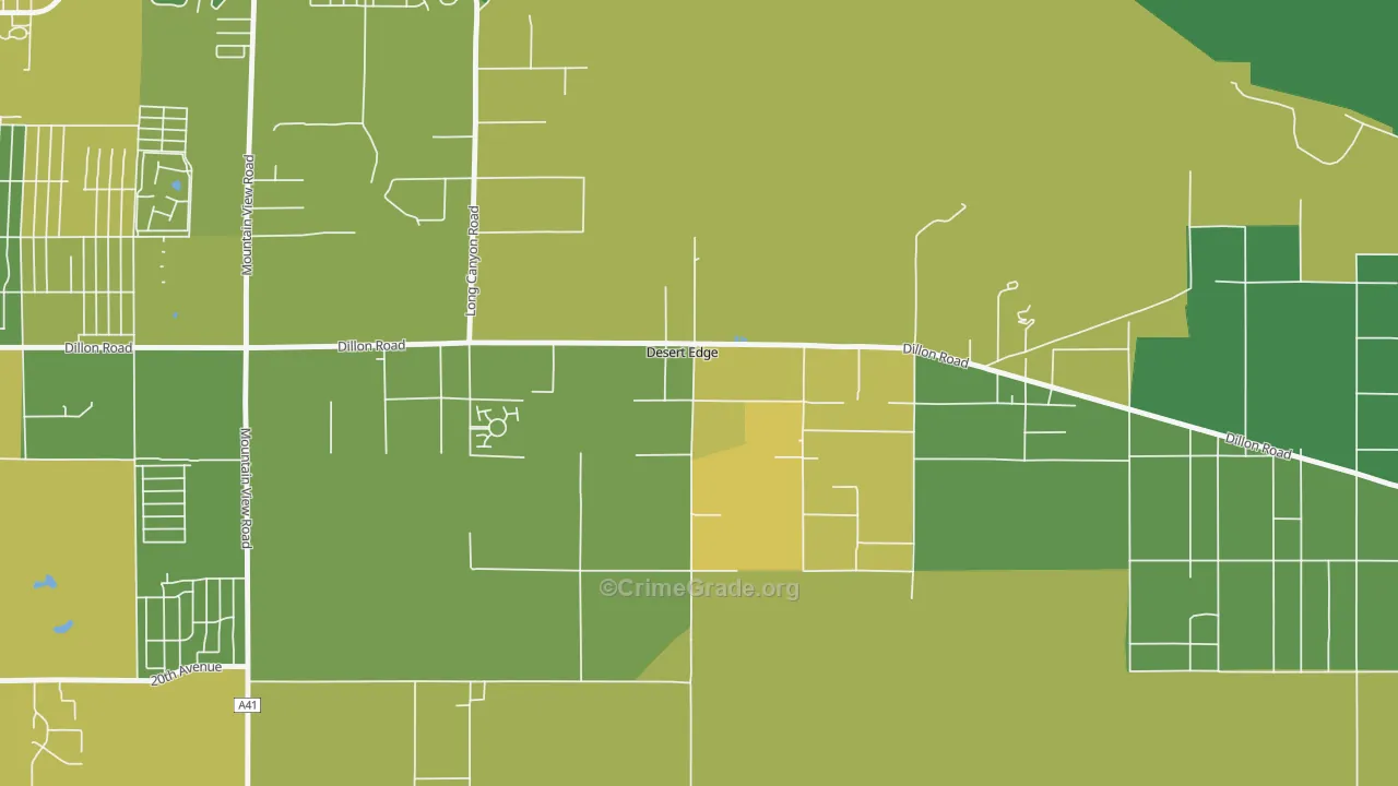 Desert Edge, CA Map of Vehicle Theft Rates