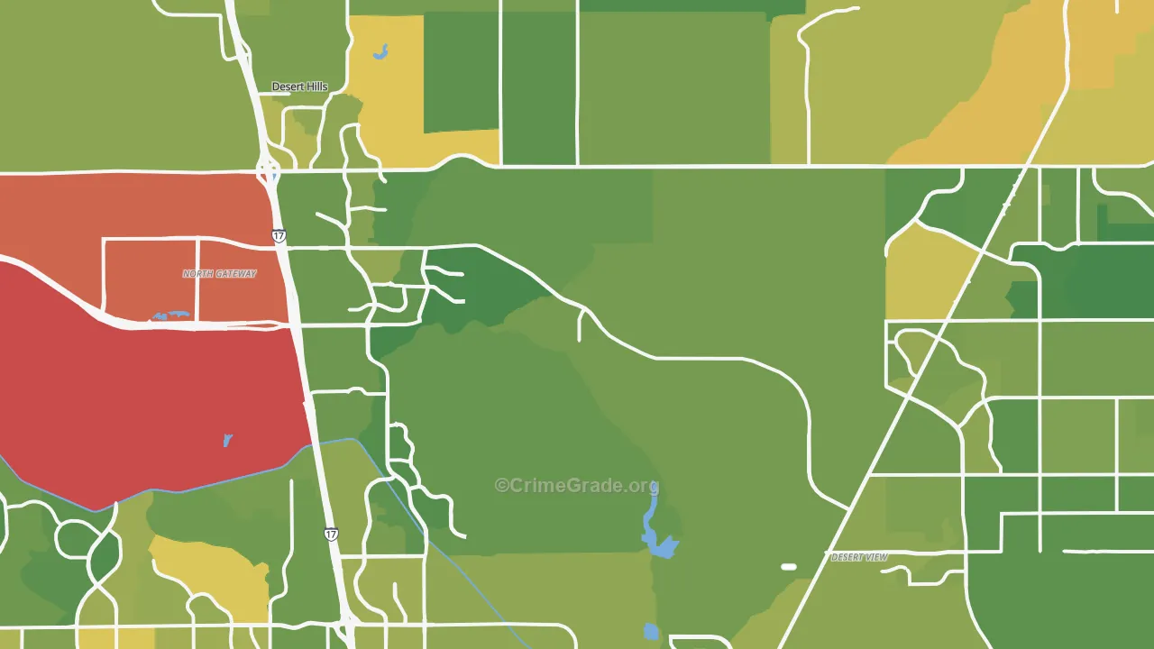 Desert Hills, Cave Creek, AZ Map of Vehicle Theft Rates