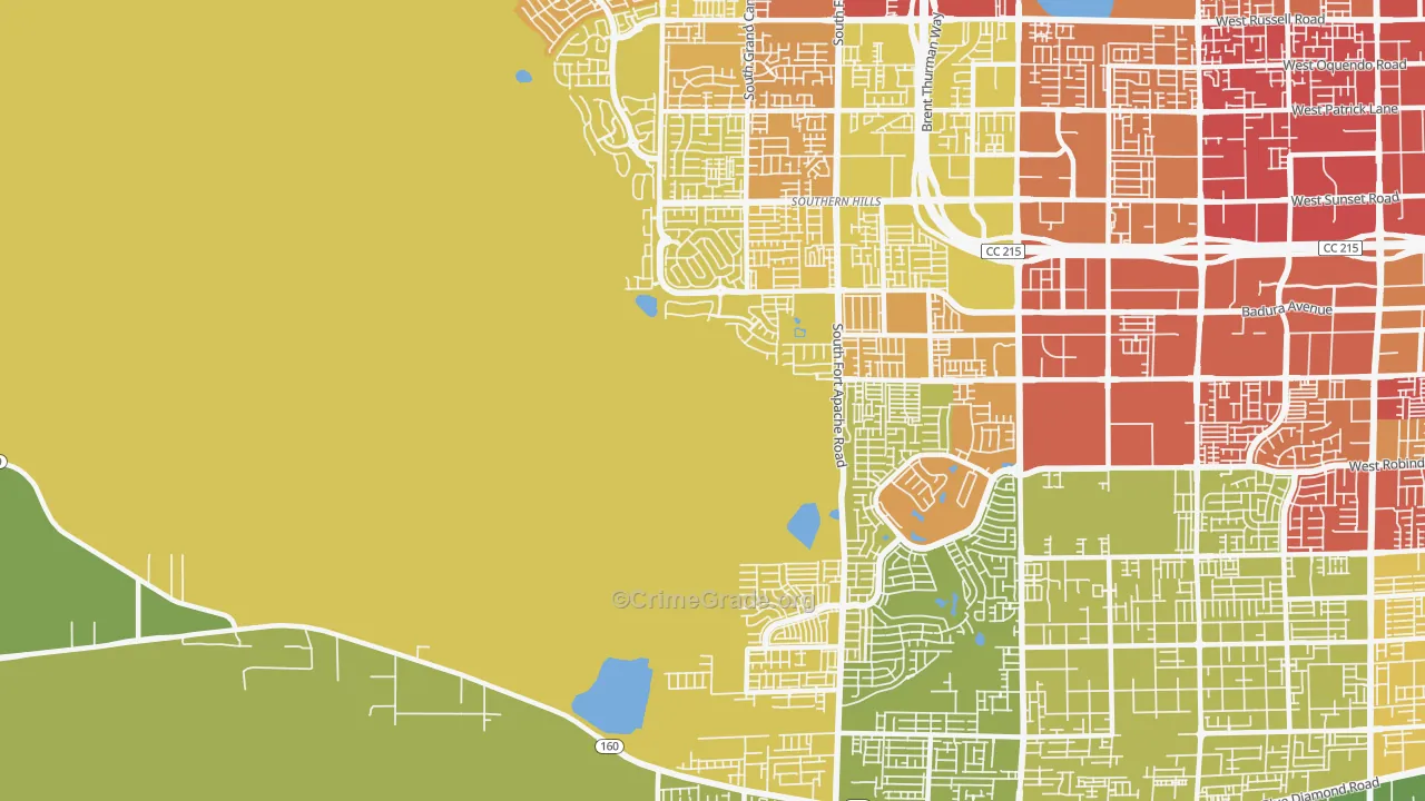 Desert Hills, Las Vegas, NV Map of Vehicle Theft Rates