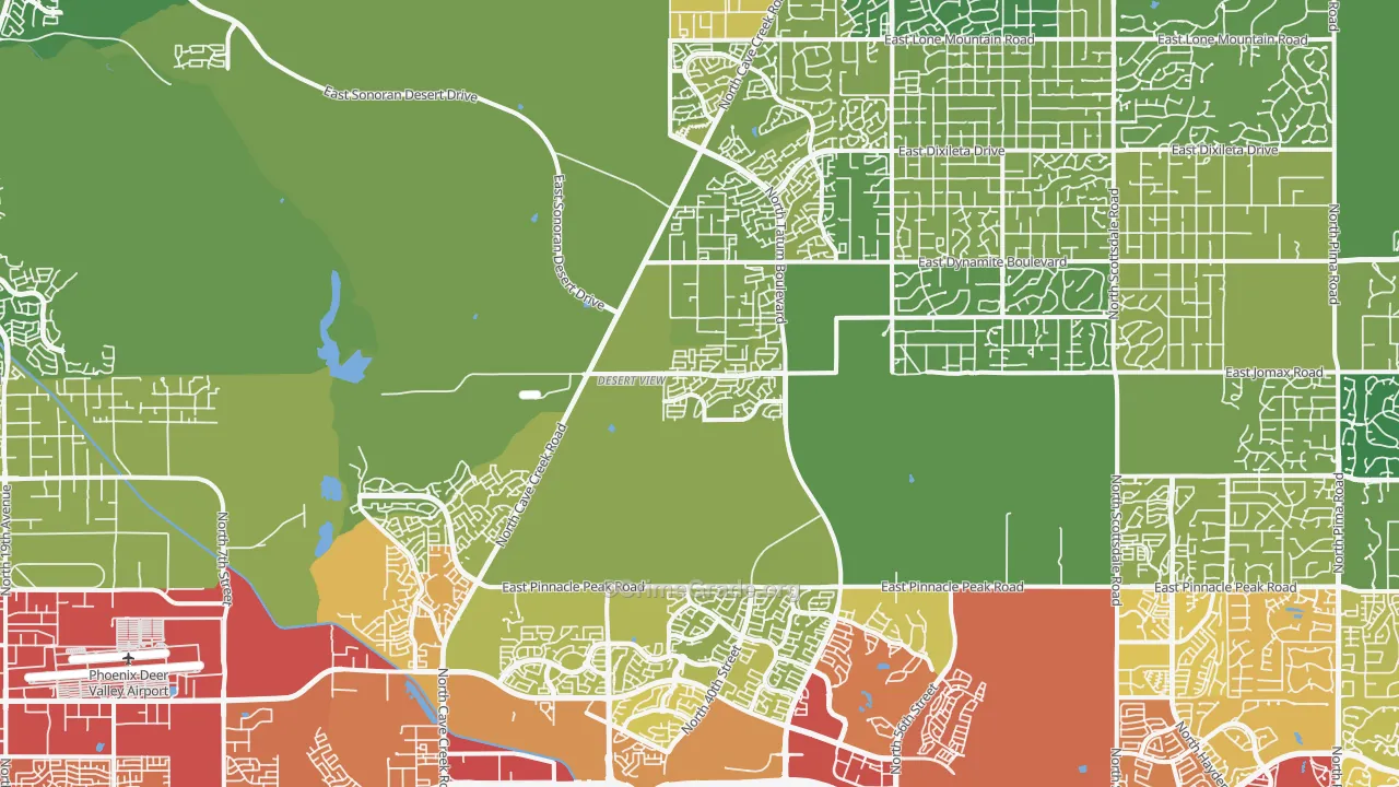 Desert View, Phoenix, AZ Map of Vehicle Theft Rates