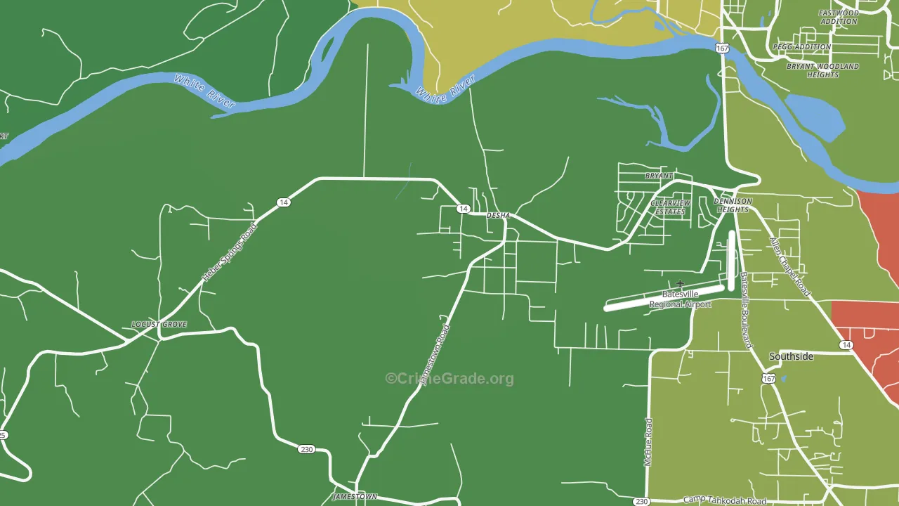 Desha, AR Map of Vehicle Theft Rates