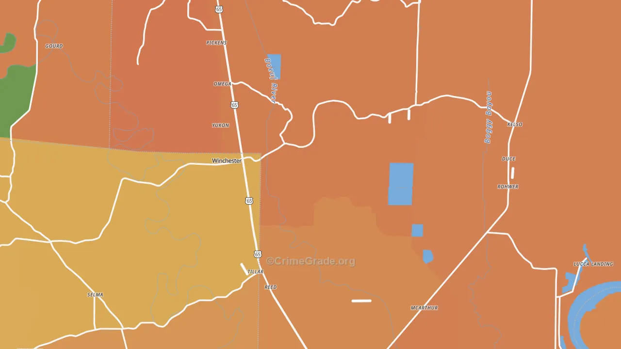 Desha County, AR Map of Vehicle Theft Rates