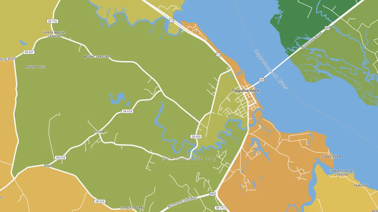 Desha, VA Map of Vehicle Theft Rates